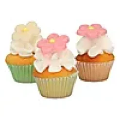 Kakepynt blomster marsipan 12stk 3cm