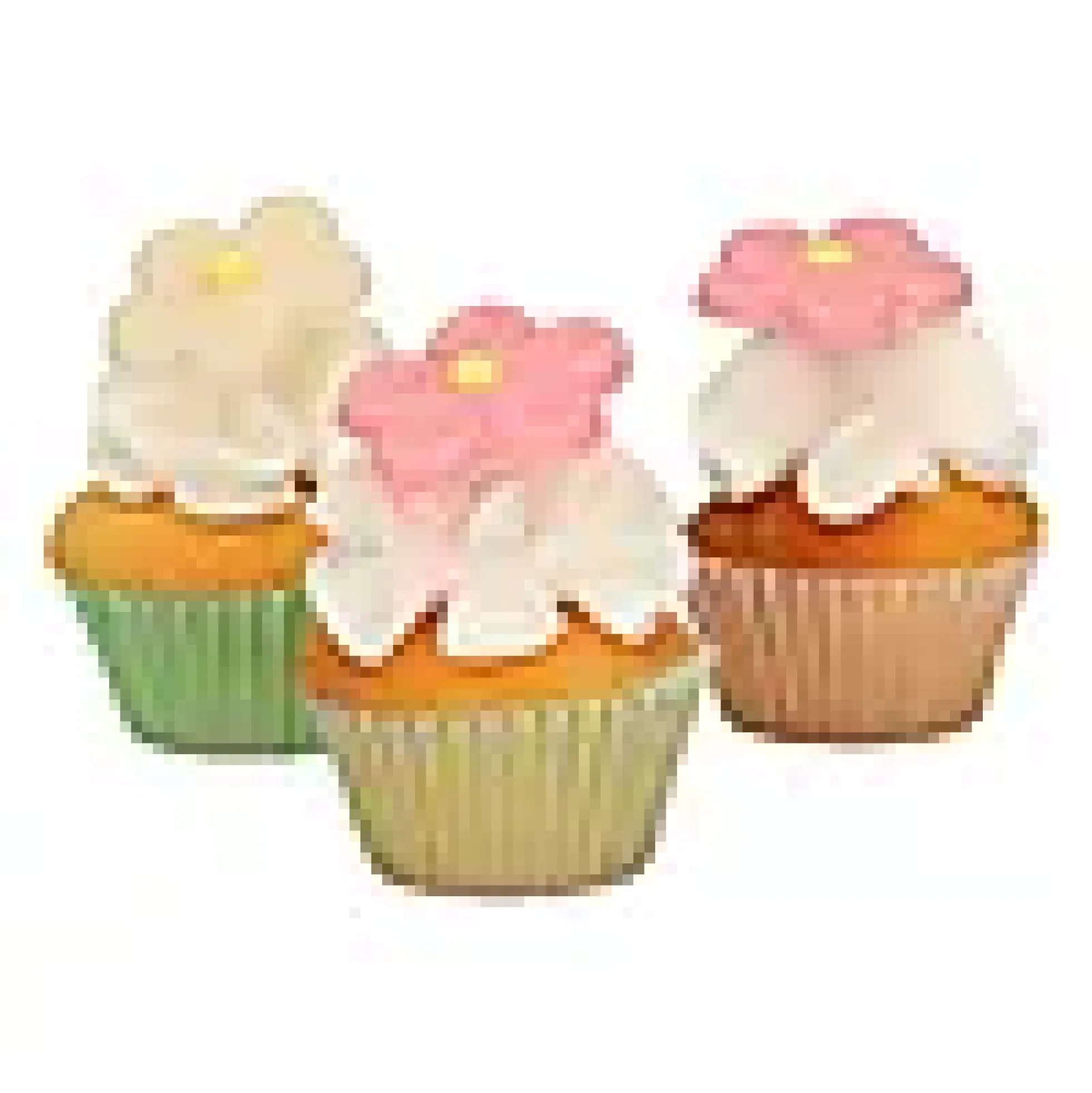 Kakepynt blomster marsipan 12stk 3cm