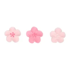 Kakepynt spiselig blomster rosa ass 24stk