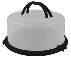 Kaketine rund md transparent lokk og sort hank