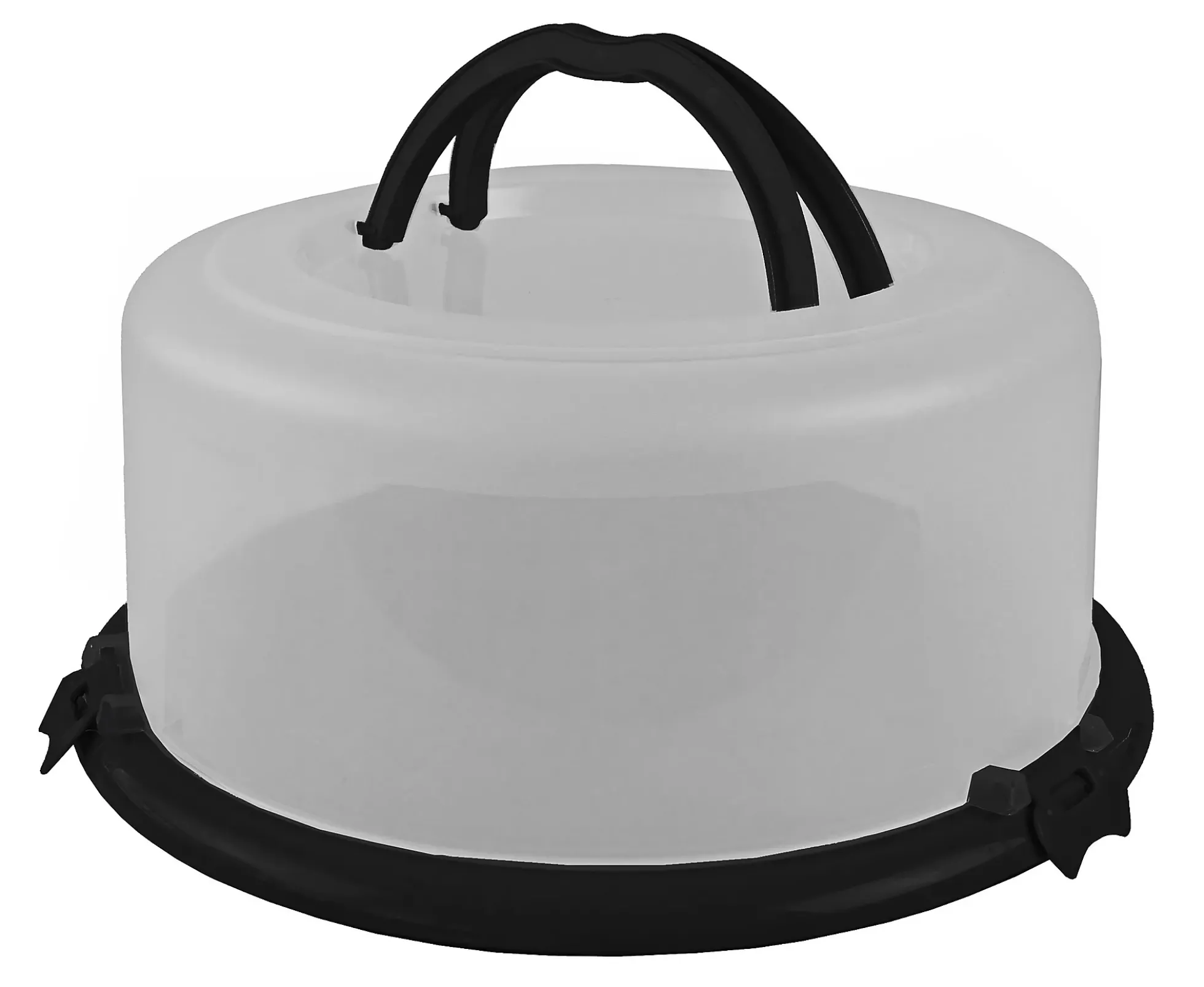 Kaketine rund md transparent lokk og sort hank