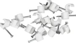 KLAMMER 3X5MM HVIT FOR LAMPETTLEDNING 2x0,75MM