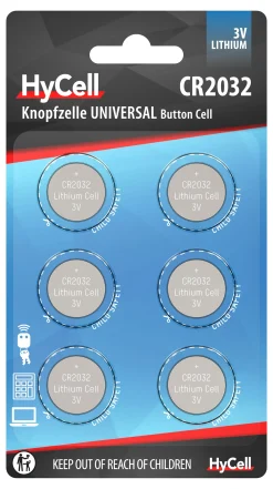 Knappcellebatteri CR2032 Lithium 6PK