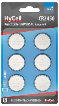 Knappcellebatteri CR2450 6stk