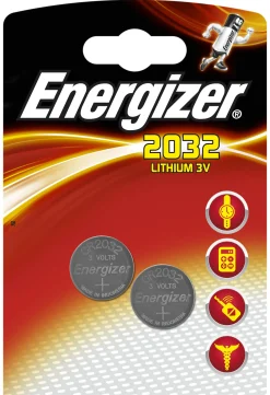 Knappcellebatteri CR2032 3V Lithium 2stk