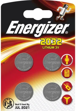 Knappcellebatteri CR2032 3V Lithium 4stk