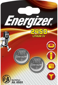 Knappcellebatteri CR2450 3V Lithium 2stk