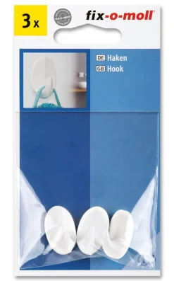 Krok Selvklebende Liten Hvit 3stk