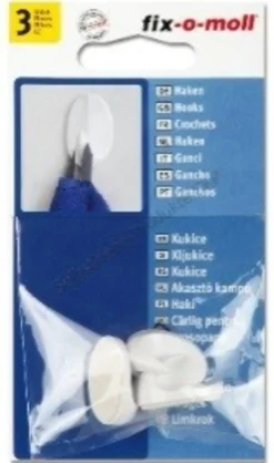 Krok Selvklebende Liten Hvit 3stk