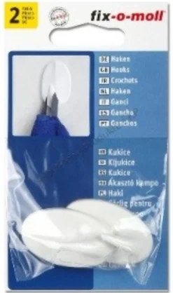 Krok Selvklebende Medium Hvit 2stk