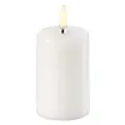Kubbelys LED i parafin voks Nordisk Hvit 5x8cm