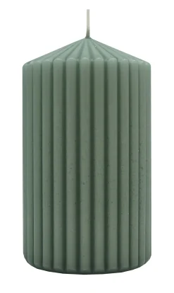 Kubbelys med riller 7x12cm antikkgrønn