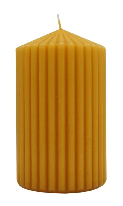 Kubbelys med riller 7x12cm oker