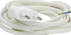 Lampettledning med støpsel 4m hvit
