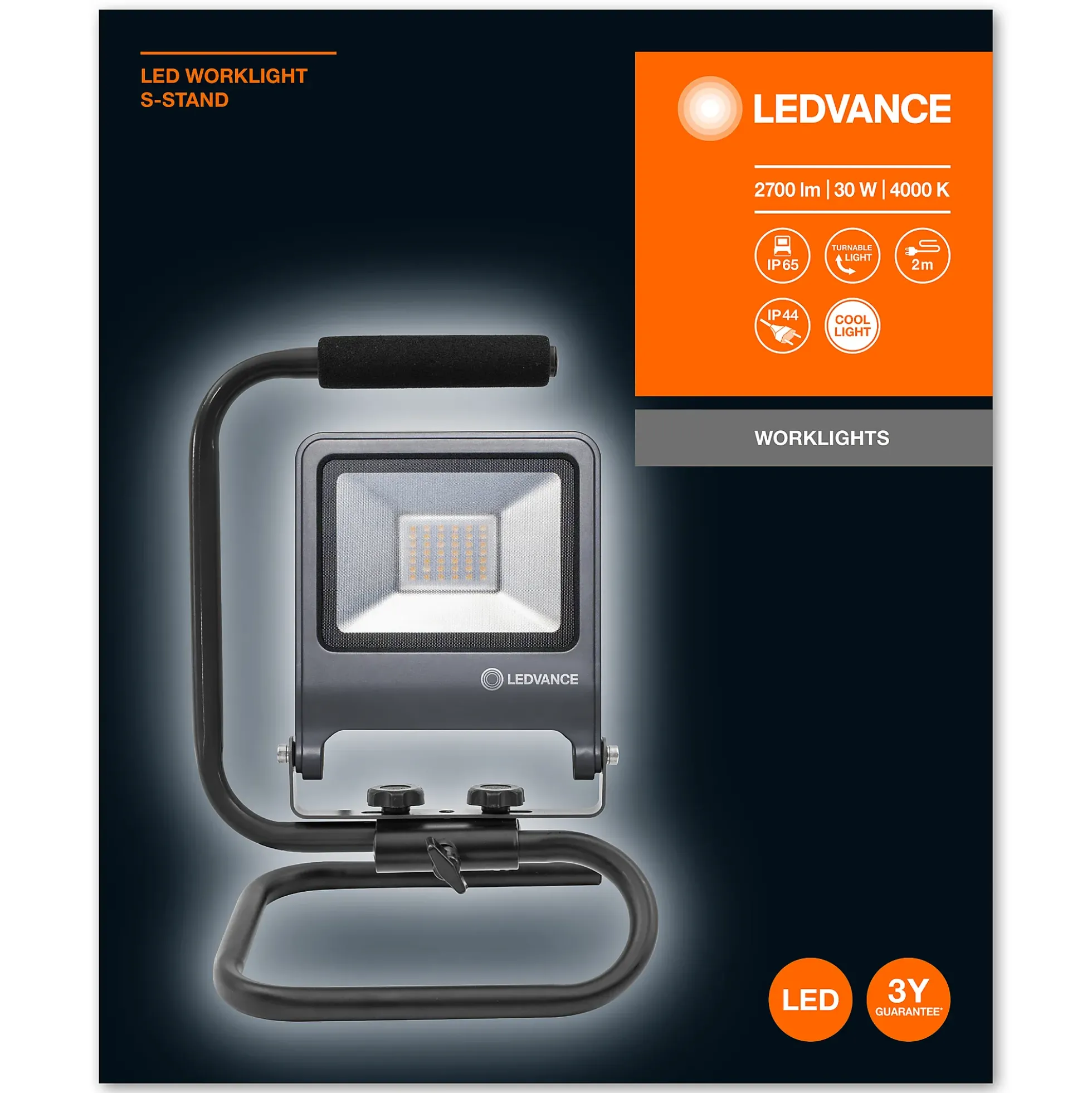 LED Arbeidslampe med stativ 30W 840 4000K