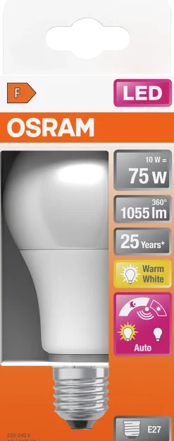 LED Classic A 75 10W 2700K daylight sensor E27