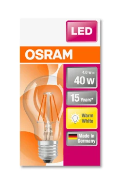 LED Classic A 40 4W 2700K klar E27