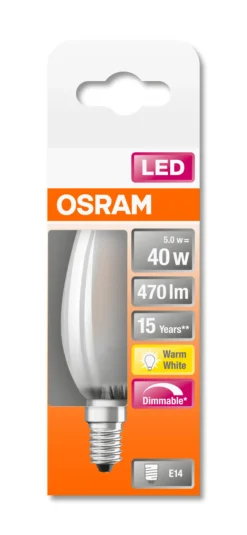 LED Classic B 40 5W 2700K matt dim E14