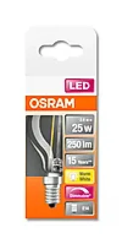 LED Classic P 25 2.8W 2700K klar dim E14