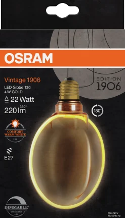 Led Dekorasjonspære E27 Ø130 22 220lm Gold Dim Ekstra Varm