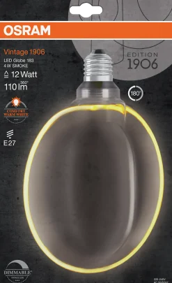 Led Dekorasjonspære E27 Ø183 12 110lm Smoke Dim Ekstra Varm