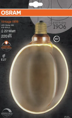 Led Dekorasjonspære E27 Ø183 22 220lm Gold Dim Ekstra Varm