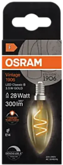 Led Dekorasjonspære E14 B28 300lm Gold Dimbar Varmere Lys