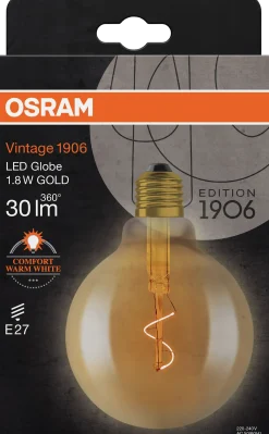 Led Dekorasjonspære E27 G95 30lm Gold Varmere Lys