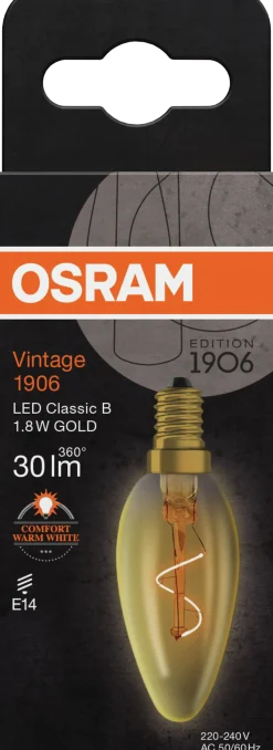 Led Dekorasjonspære E14 30lm Gold Varmere Lys