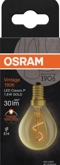 Led Dekorasjonspære E14 30lm Gold Varmere Lys