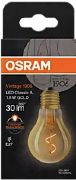 Led Dekorasjonspære E27 30lm Gold Varmere Lys