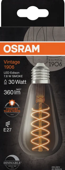 Led Dekorasjonspære E27 St64 30 360lm Smoke Dim Ekstra Varm