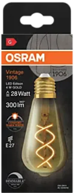Led Dekorasjonspære E27 St64 28 300lm Gold Dim Varmere Lys