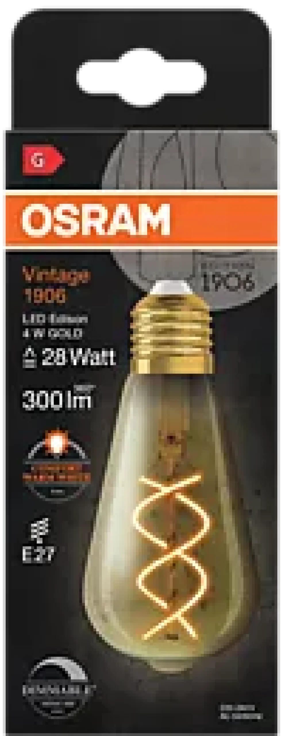 Led Dekorasjonspære E27 St64 28 300lm Gold Dim Varmere Lys