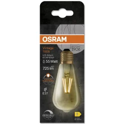 LED Edison 1906 55 gold 6,5W dim 2400K E27