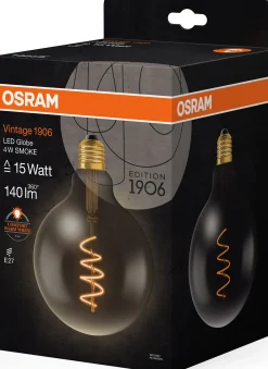LED Globe G125 15 fil smoke spiral glass 1800K E27