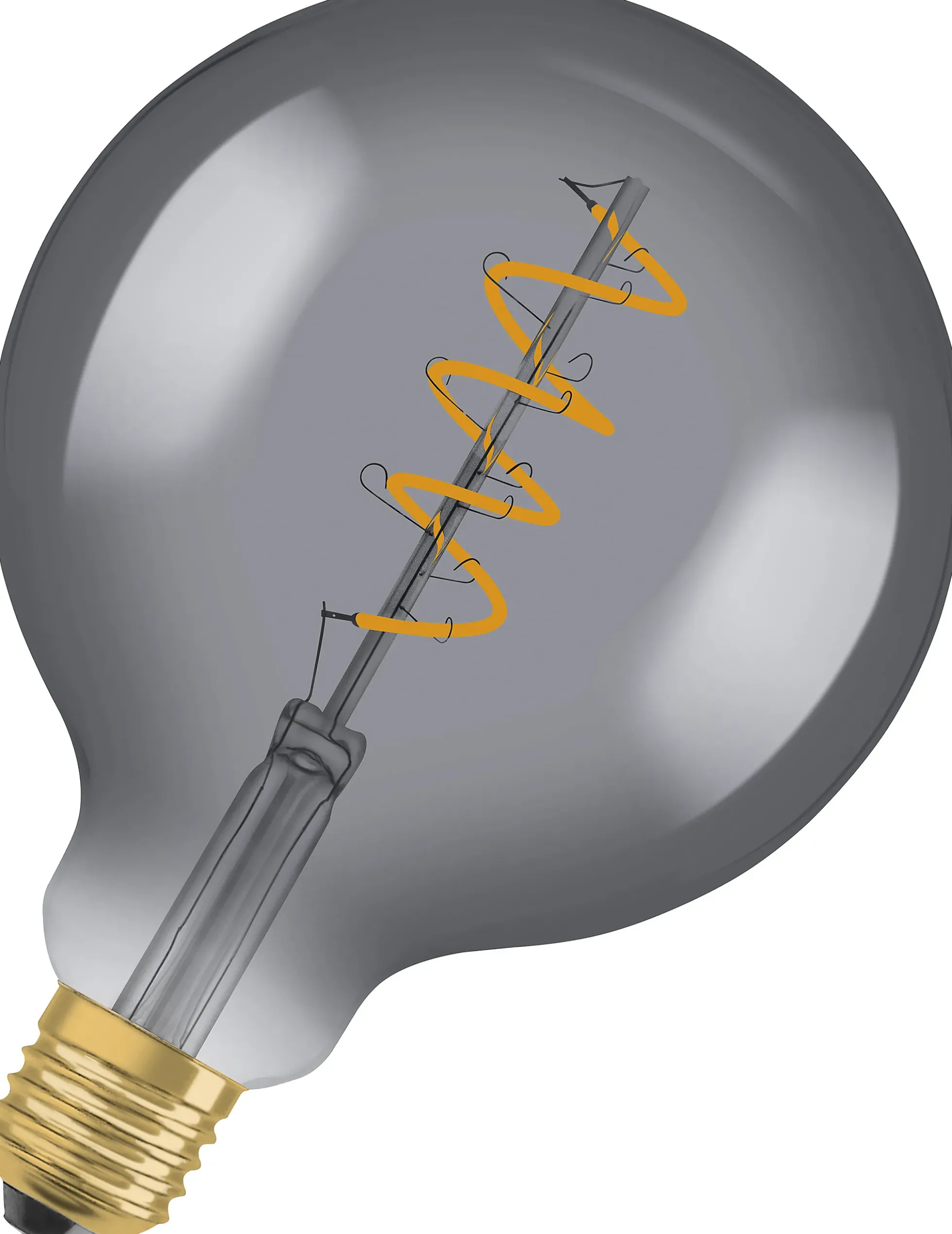 LED Globe G125 15 fil smoke spiral glass 1800K E27