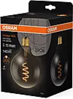 LED Globe G125 15 fil smoke spiral glass 1800K E27