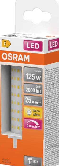 LED line 125 118mm 15W 2700K dim R7S