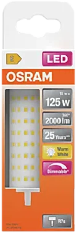 LED line 125 118mm 15W 2700K dim R7S