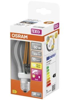 LED lyspære Classic A60 7,3W 2700K motion sensor klar E27