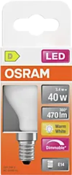 Led Lyspære E14 Classic P40 470lm matt Dimbar Varmhvit