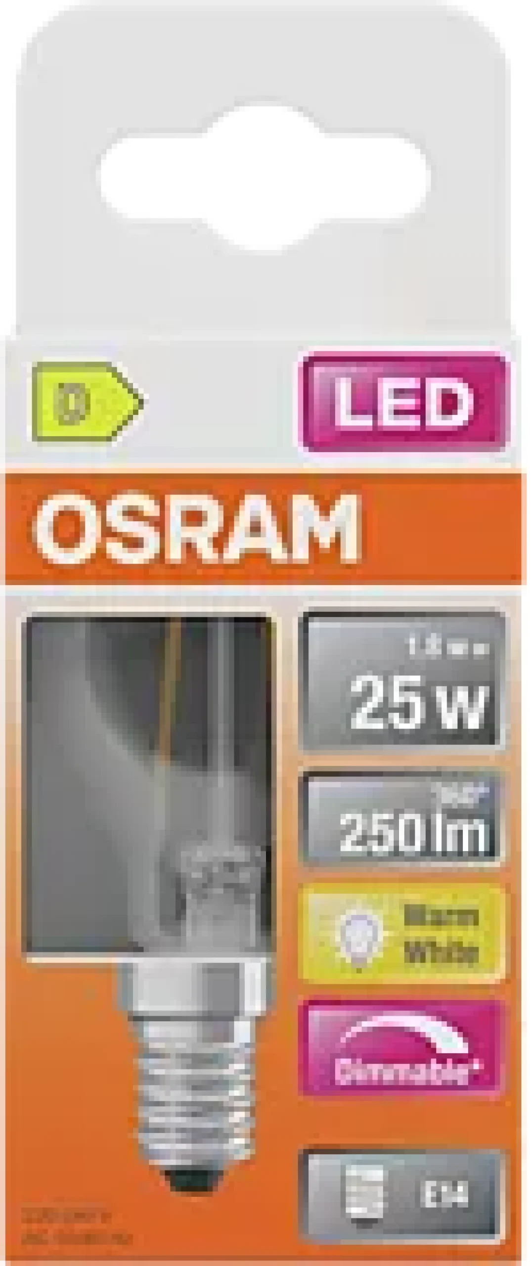 Led Lyspære E14 Classic P25 250lm klar Dimbar Varmhvit