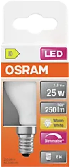 Led Lyspære E14 Classic P25 250lm matt Dimbar Varmhvit