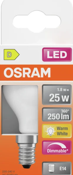 Led Lyspære E14 Classic P25 250lm matt Dimbar Varmhvit