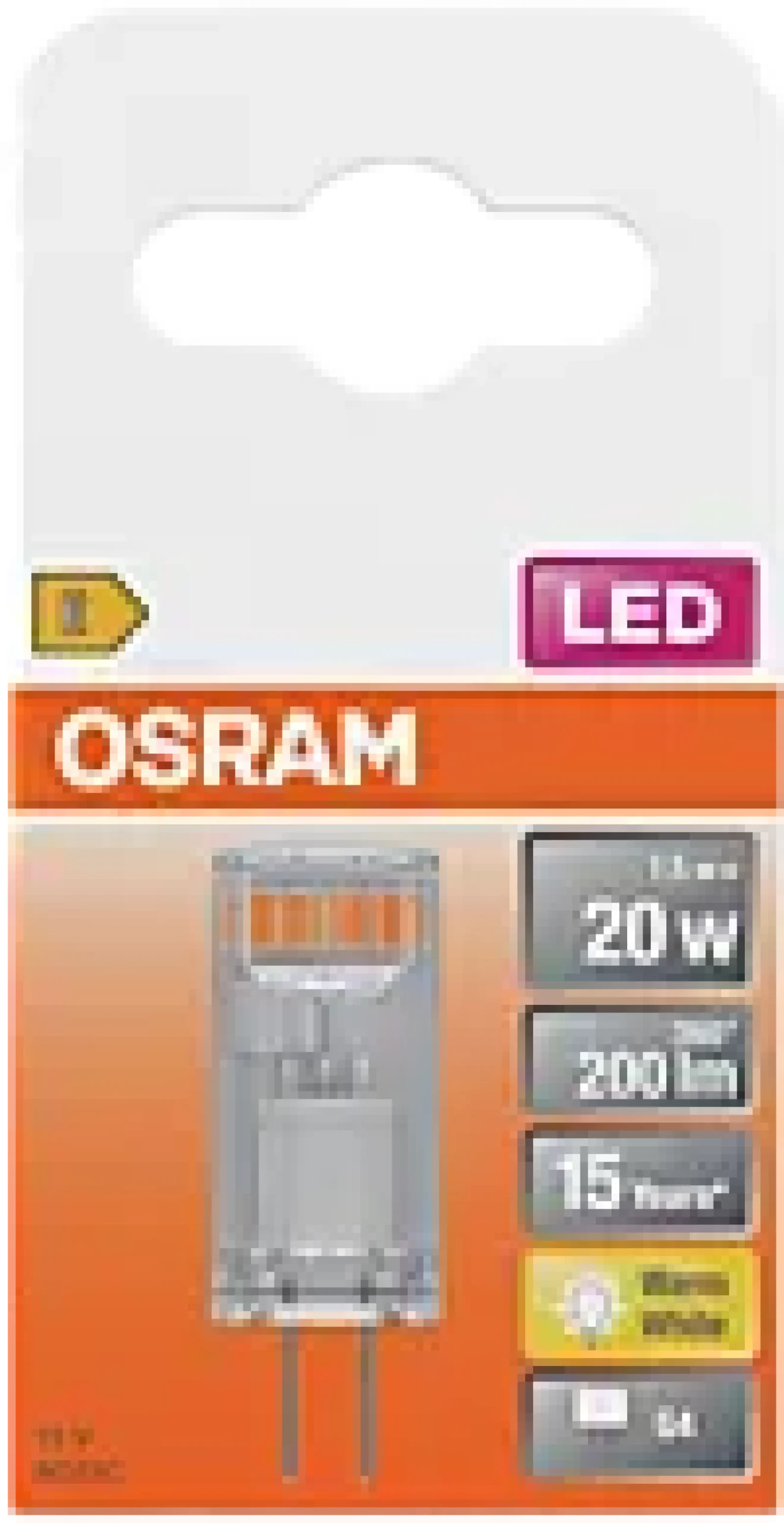 LED pin 20 1,8W 2700K G4