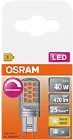 Led Pin G9 40 470lm klar Dimbar Varmhvit