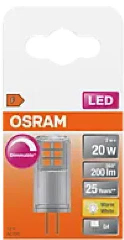 Led Pin G4 20 200lm klar Dimbar Varmhvit