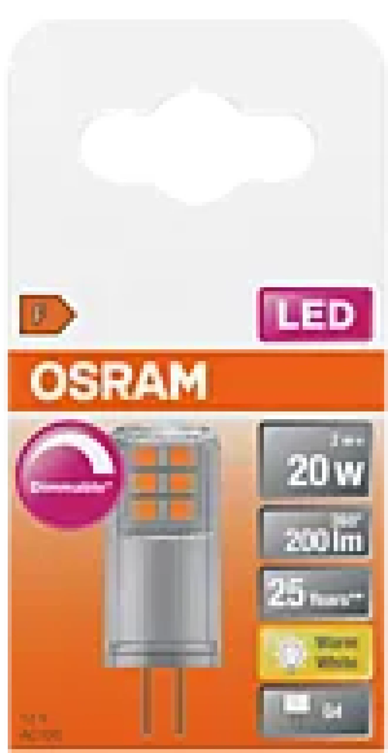 Led Pin G4 20 200lm klar Dimbar Varmhvit
