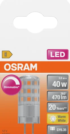 Led Pin Gy6,35 40 470lm klar Dimbar Varmhvit